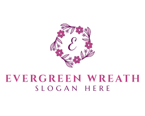 Flower Crown Wreath logo design