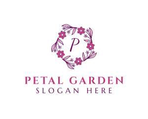 Flower Crown Wreath logo design