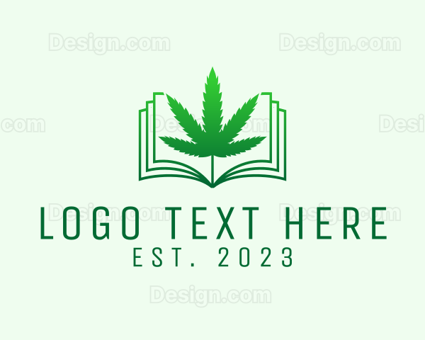 Cannabis Leaf Book Logo