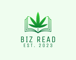 Cannabis Leaf Book logo design