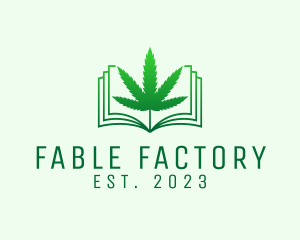 Cannabis Leaf Book logo design