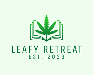 Cannabis Leaf Book logo design