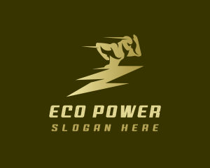 Power Lightning Running Man logo design