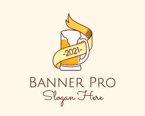 Beer Glass Banner  logo design