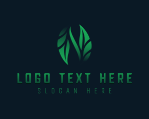 Organic Leaves Letter N logo