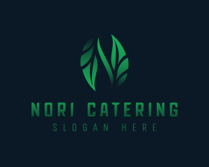 Organic Leaves Letter N logo design