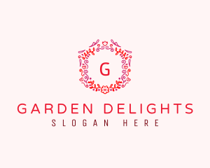 Flower Leaf Wreath logo design