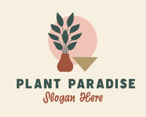 Vase Plant Decoration logo design