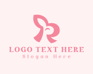 Pink Rabbit Letter R logo