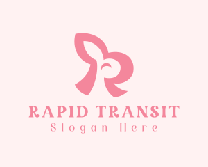 Pink Rabbit Letter R logo design