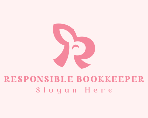 Pink Rabbit Letter R logo design