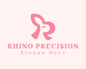 Pink Rabbit Letter R logo design