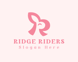 Pink Rabbit Letter R logo design