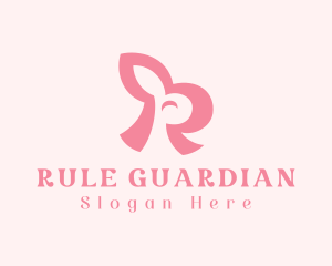 Pink Rabbit Letter R logo design