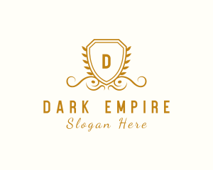 Golden Deluxe Shield logo design