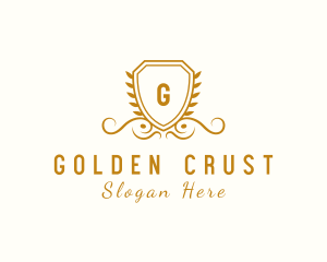 Golden Deluxe Shield logo design