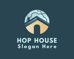 House Roof Clouds logo design