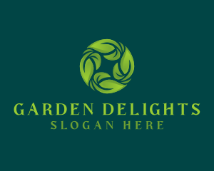 Organic Garden Leaves logo design