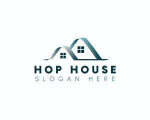 Minimalist House Roofing  logo design