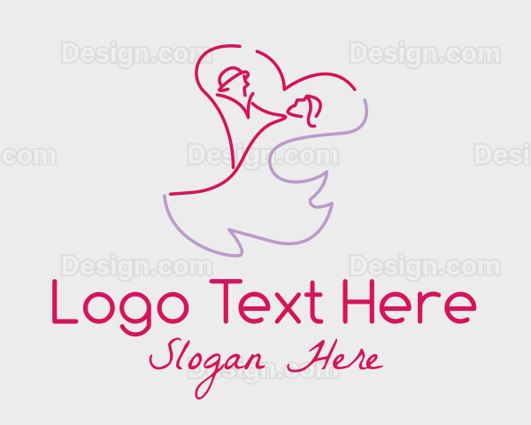 Romantic Wedding Dance Couple Logo