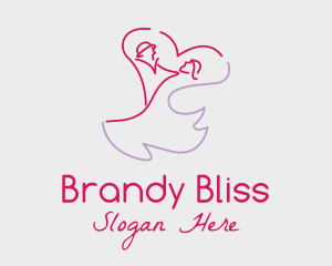 Romantic Wedding Dance Couple  logo design