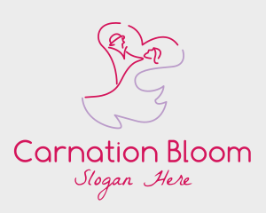 Romantic Wedding Dance Couple  logo design