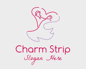 Romantic Wedding Dance Couple  logo design