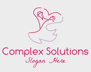 Romantic Wedding Dance Couple  logo design