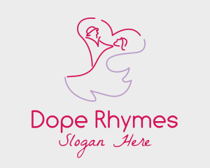 Romantic Wedding Dance Couple  logo design