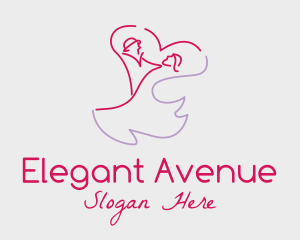 Romantic Wedding Dance Couple  logo design