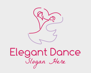 Romantic Wedding Dance Couple  logo design