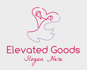 Romantic Wedding Dance Couple  logo design