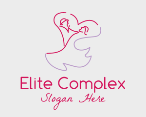 Romantic Wedding Dance Couple  logo design