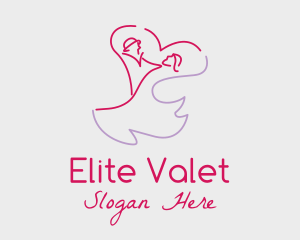 Romantic Wedding Dance Couple  logo design