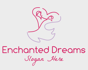 Romantic Wedding Dance Couple  logo design