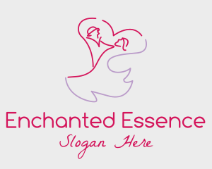 Romantic Wedding Dance Couple  logo design