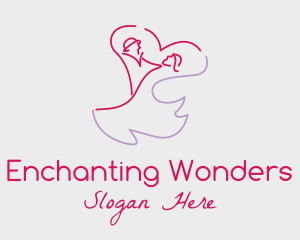 Romantic Wedding Dance Couple  logo design