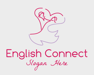 Romantic Wedding Dance Couple  logo design