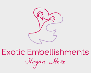 Romantic Wedding Dance Couple  logo design