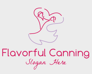 Romantic Wedding Dance Couple  logo design