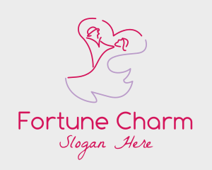 Romantic Wedding Dance Couple  logo design