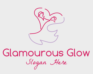 Romantic Wedding Dance Couple  logo design