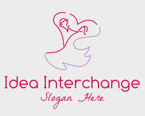 Romantic Wedding Dance Couple  logo design