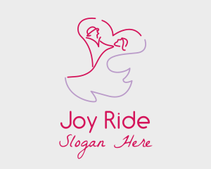 Romantic Wedding Dance Couple  logo design