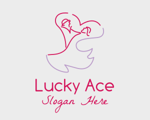 Romantic Wedding Dance Couple  logo design