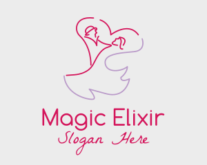 Romantic Wedding Dance Couple  logo design