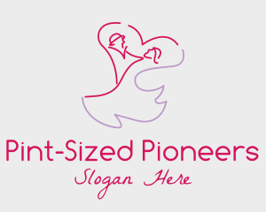 Romantic Wedding Dance Couple  logo design