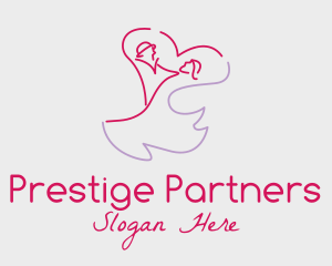 Romantic Wedding Dance Couple  logo design