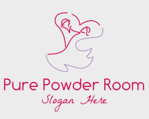 Romantic Wedding Dance Couple  logo design