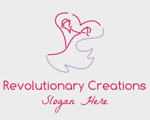 Romantic Wedding Dance Couple  logo design